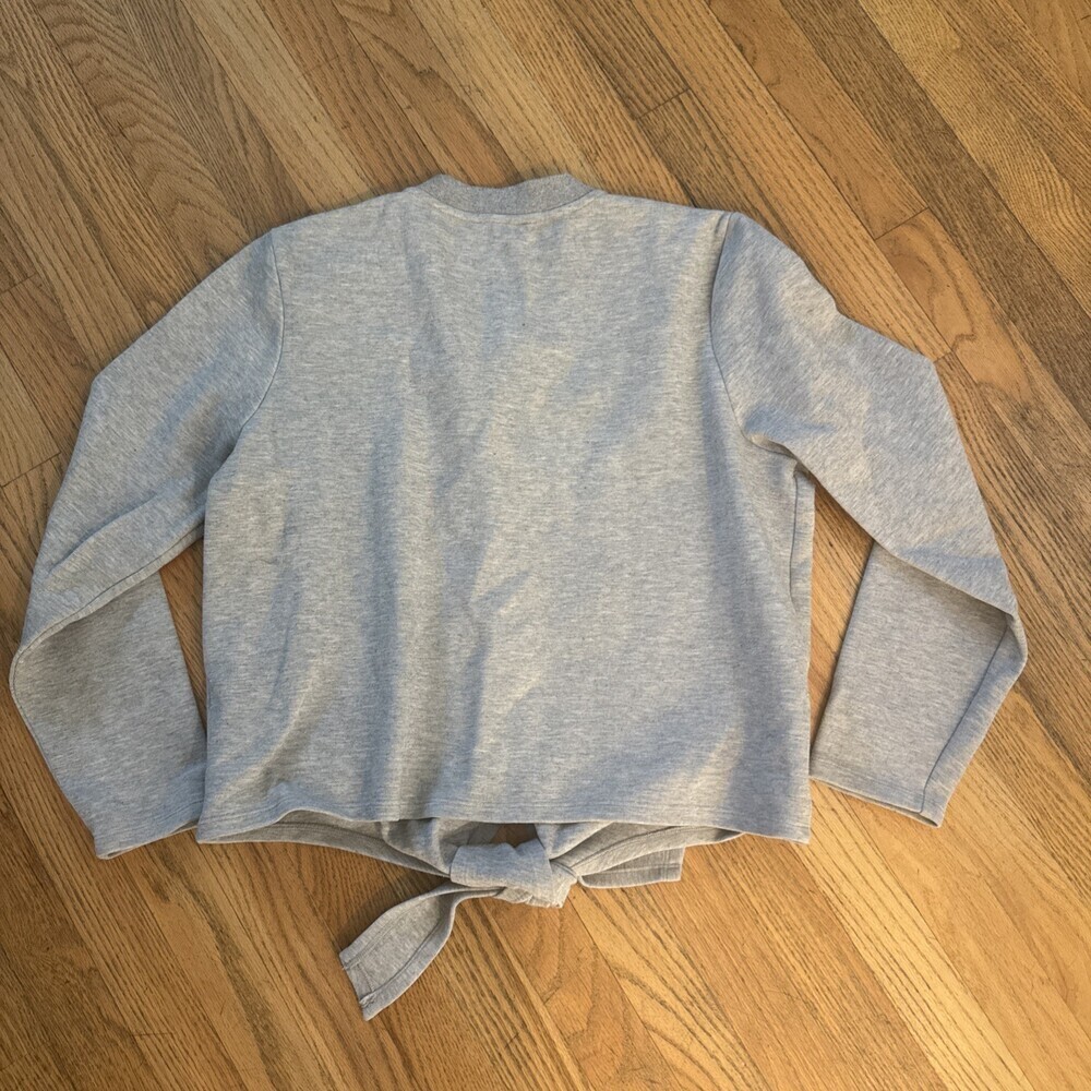 J.Crew Jacket Tie Front Cardigan Sweater Snap Long Sleeve Shirt Gray Women Large - Picture 10 of 10